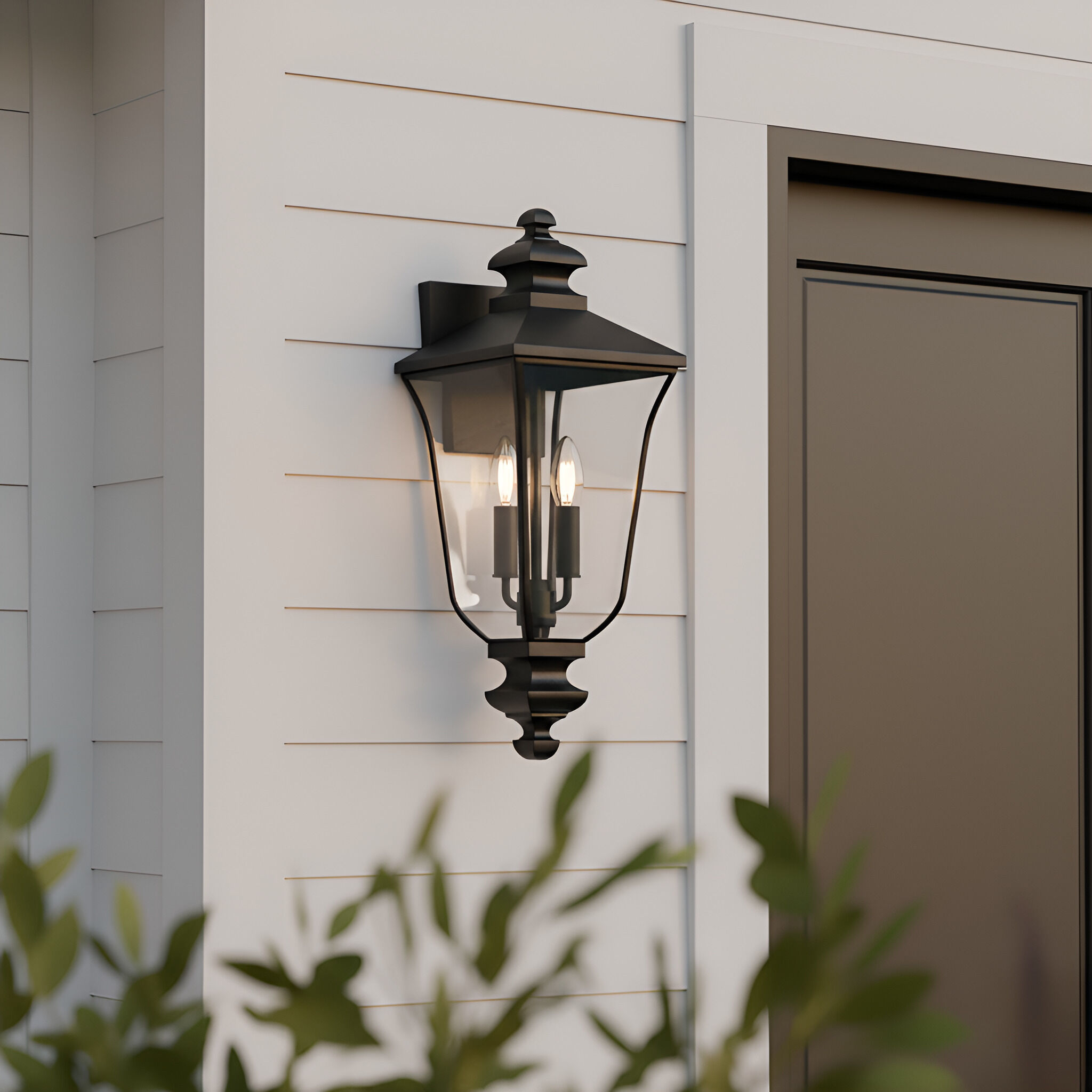 Farley 2 Light 20 inch Matte Black Outdoor Wall Lantern