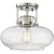 Traditional 1 Light 12 inch Polished Nickel Semi-Flush Ceiling Light