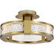Darrow LED 13.75 inch Vintage Brass Semi Flush Mount Ceiling Light