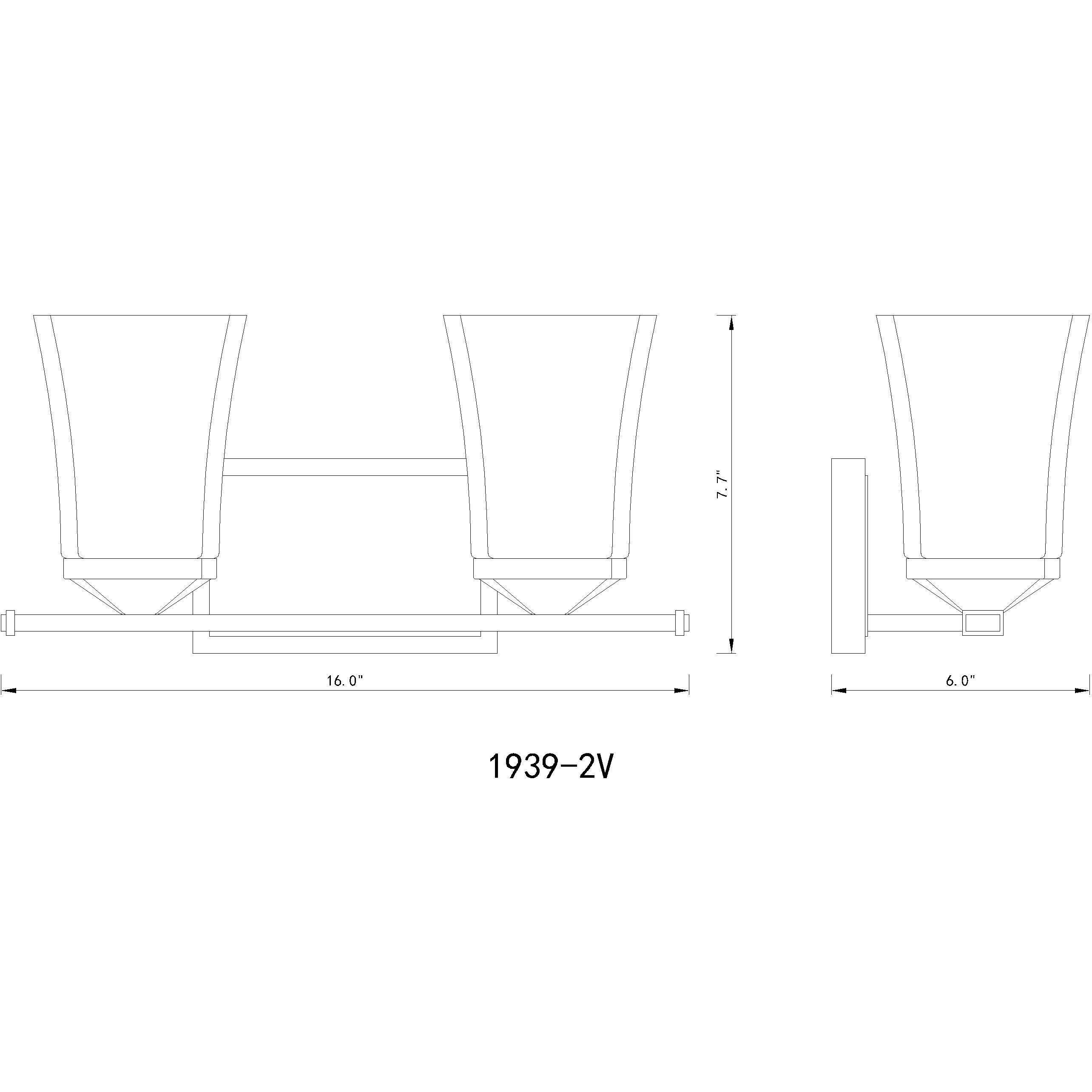 Darcy 2 Light 16 inch Matte Black Vanity Wall Light