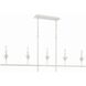 Broche 5 Light 53.5 inch Matte White Linear Chandelier Ceiling Light