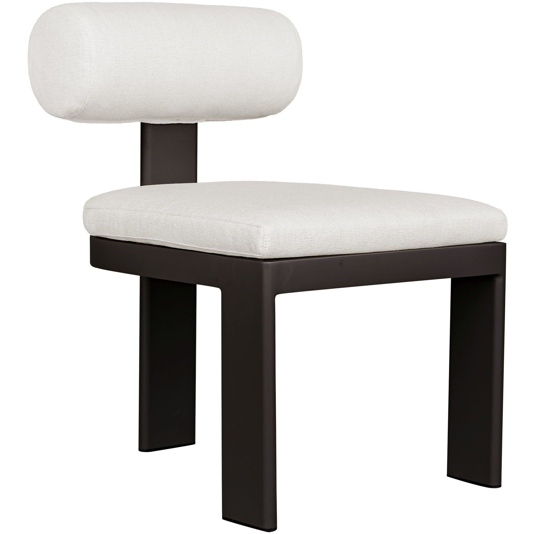 Bolster Back Java Black and Oyster White Outdoor Dining Chair
