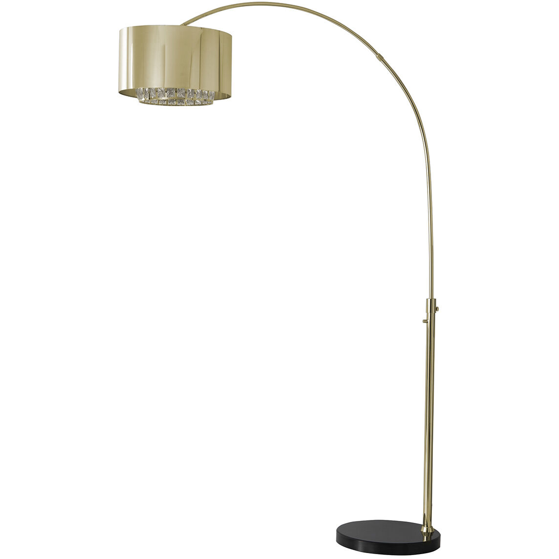 Marilyn 90 inch 28.00 watt Weathered Brass and Black Arc Floor Lamp Portable Light