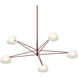 Ray LED 45.25 inch Oxide Red Chandelier Ceiling Light in Opal White