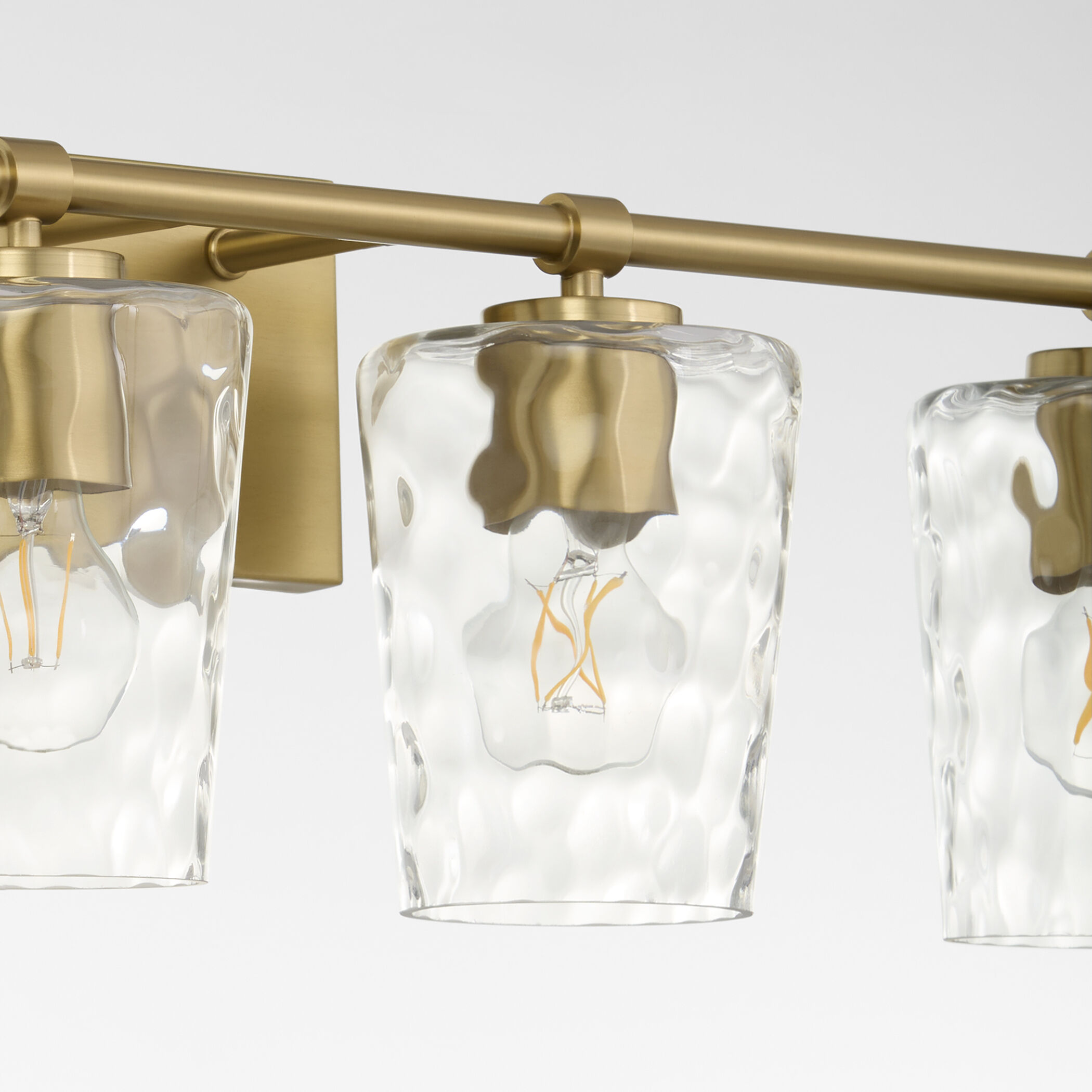 Goodwin 4 Light 32.88 inch Satin Nickel Vanity Light Wall Light in Aged Brass