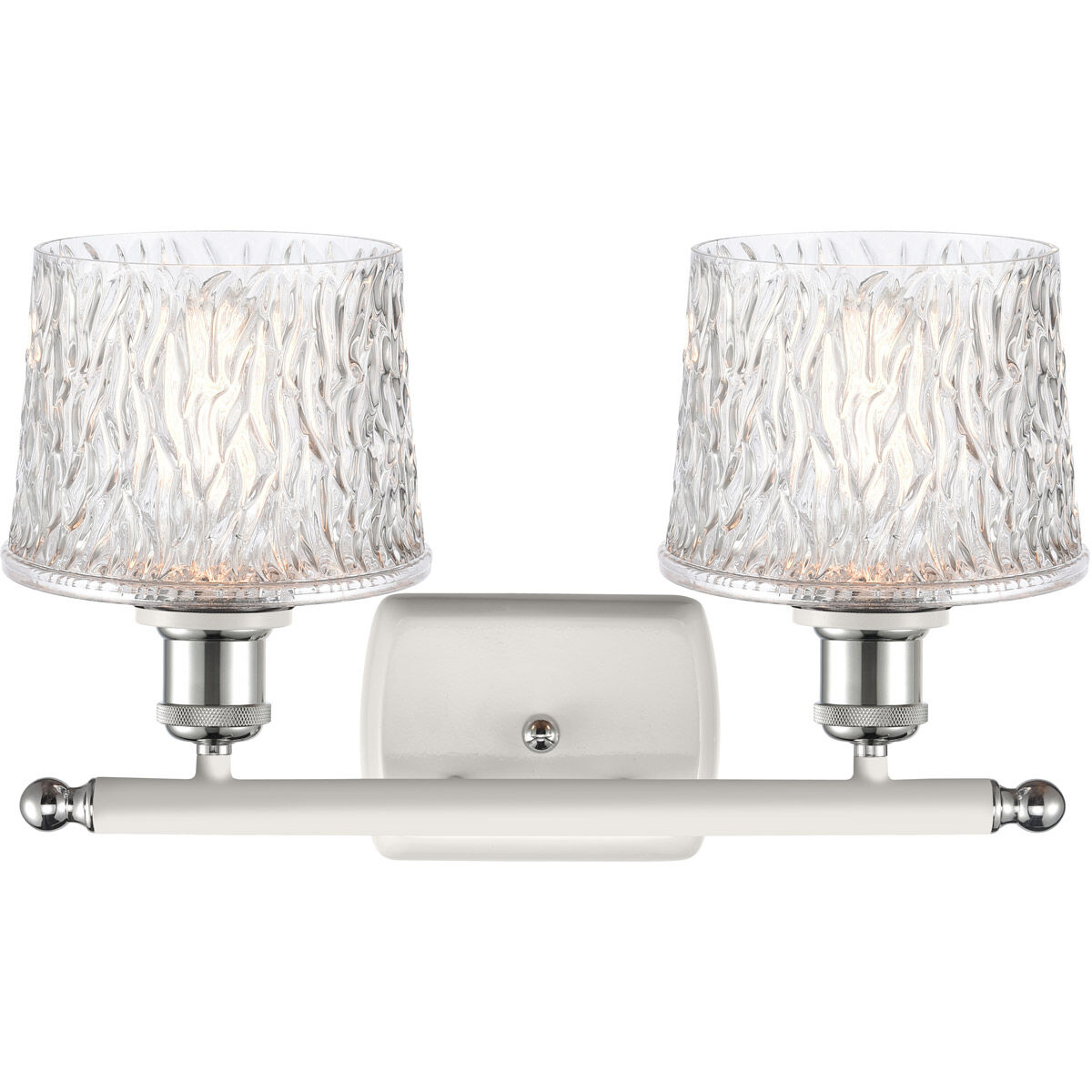 Ballston Niagra 2 Light 16 inch White and Polished Chrome Bath Vanity Light Wall Light, Ballston