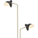 Asta 80.71 inch 40 watt Antique Brass with Black with Black Marble Base Floor Lamp Portable Light