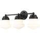 Vaughn 3 Light 22.5 inch Matte Black Vanity Wall Light