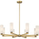 Wexmere 8 Light 35 inch Legacy Brass and Dark Matte Black Chandelier Ceiling Light