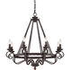 Noble 8 Light 32 inch Rustic Black Chandelier Ceiling Light
