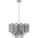 Addis 9 Light 22 inch Polished Chrome Chandelier Ceiling Light in Tronchi Glass Smoke