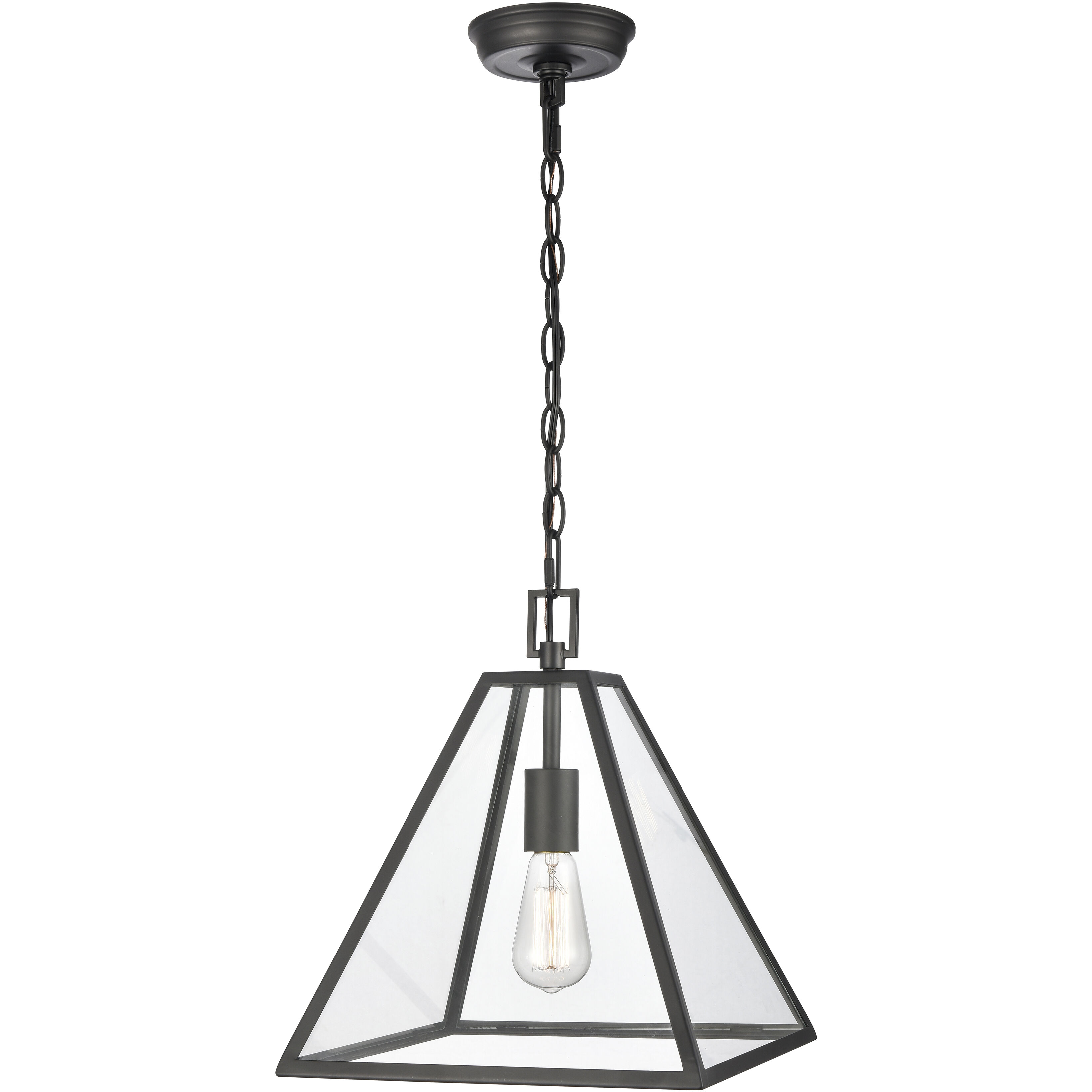 Tangent 1 Light 12 inch Matte Black Pendant Ceiling Light
