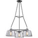 Audiophile 3 Light 27 inch Old Silver And Polished Alumin Chandelier Ceiling Light, Clear Glass