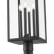 Nova 4 Light 109.5 inch Black Outdoor Post Mounted Fixture in Clear Glass