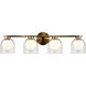 Matteo Lighting Derbishone Wall Sconce Wall Light in Aged Gold Brass and Clear W60704AGCL - Open Box