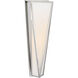 Julie Neill Lorino LED 5.5 inch Polished Nickel Sconce Wall Light in White Glass, Medium
