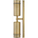 Pratt 2 Light 19 inch Heritage Brass Outdoor Wall Mount