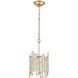 Equilibrium 1 Light 8 inch Matte Gold with Polished Chrome and Clear Mini Pendant Ceiling Light