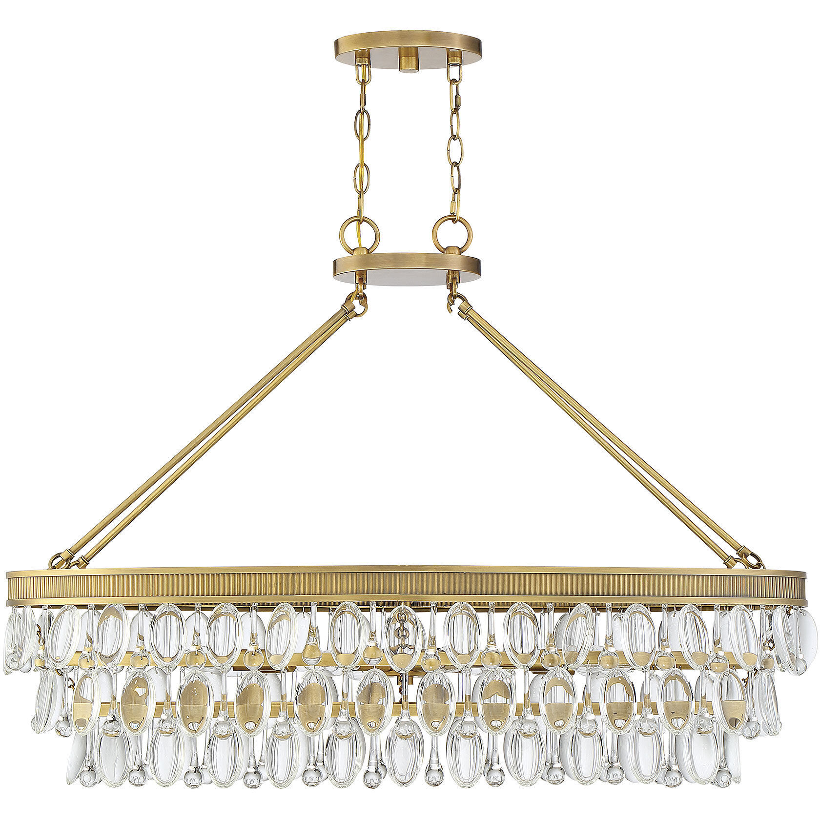 Windham 8 Light 38 inch Warm Brass Linear Chandelier Ceiling Light