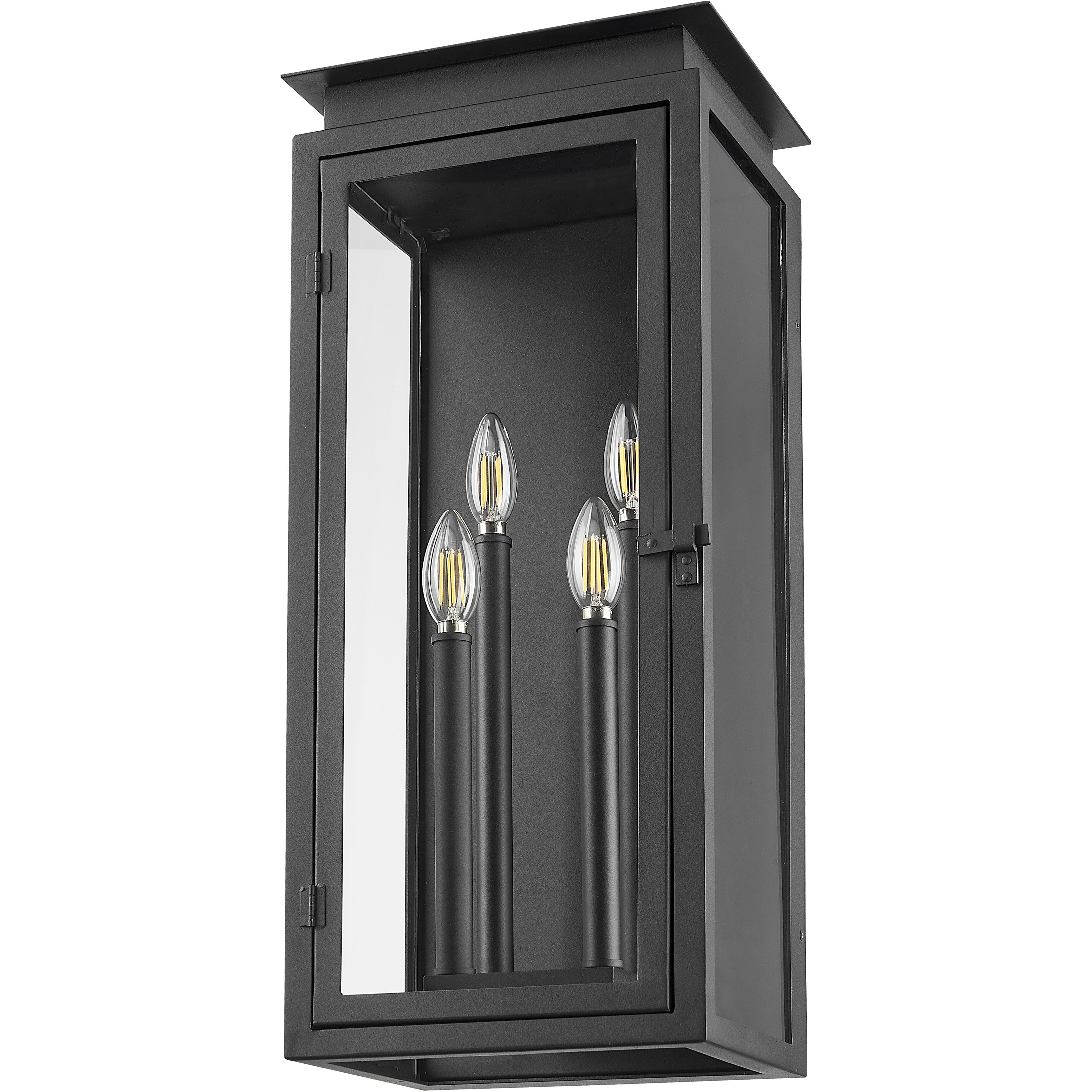 Nova 4 Light 24.5 inch Black Outdoor Wall Light in Clear Glass