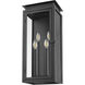 Nova 4 Light 24.5 inch Black Outdoor Wall Light in Clear Glass