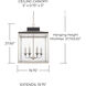 Tux 6 Light 19.75 inch Black Tie Foyer Ceiling Light