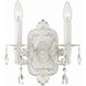 Paris Market Sconce Wall Light in Clear Swarovski Strass, Antique White