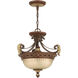Villa Verona 2 Light 15 inch Verona Bronze with Aged Gold Leaf Accents Convertible Inverted Pendant/Ceiling Mount Ceiling Light