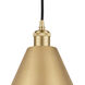 Ballston Cone 1 Light 16 inch Satin Gold Mini Pendant Ceiling Light