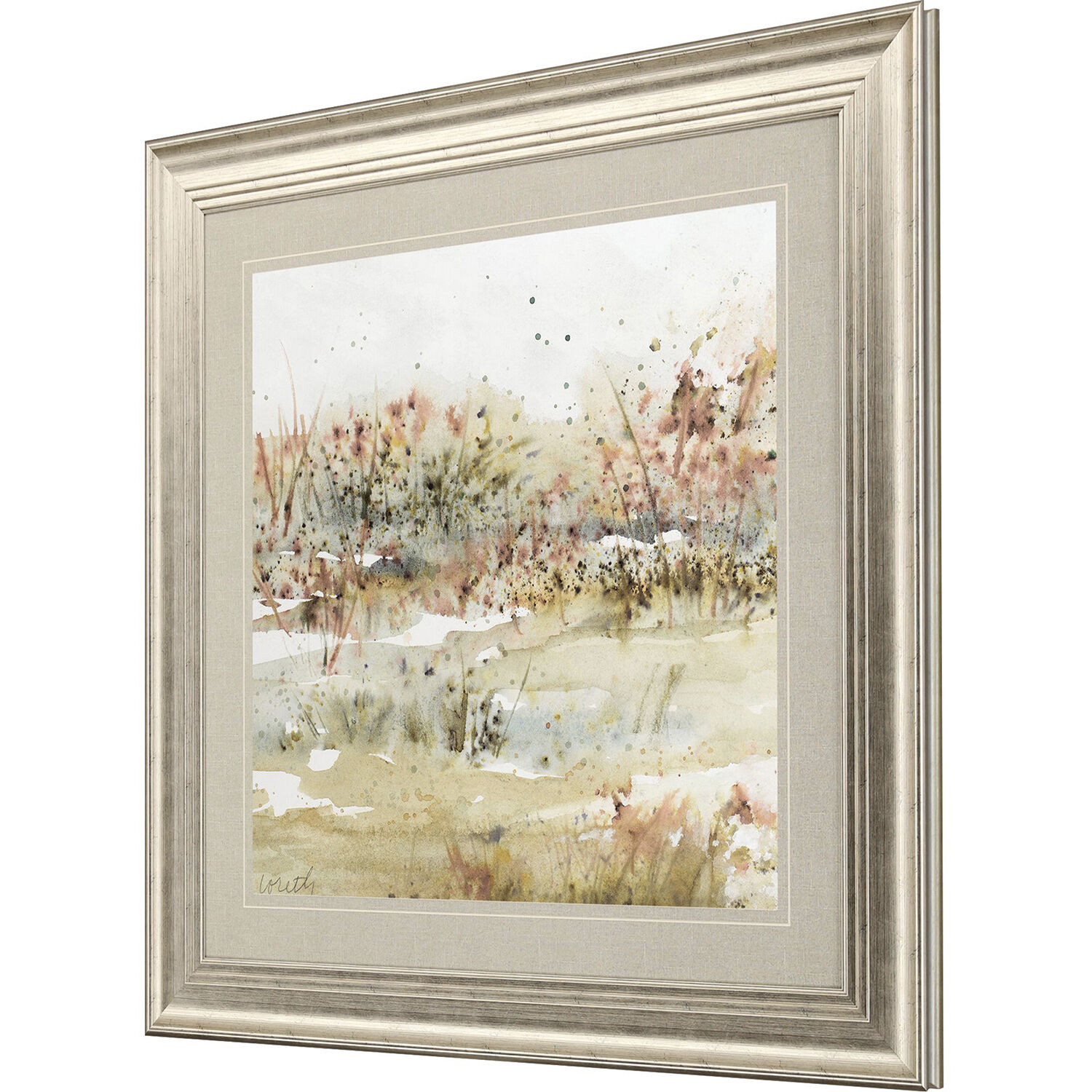 Scent of Fall Pink and Green and White and Yellow Framed Art