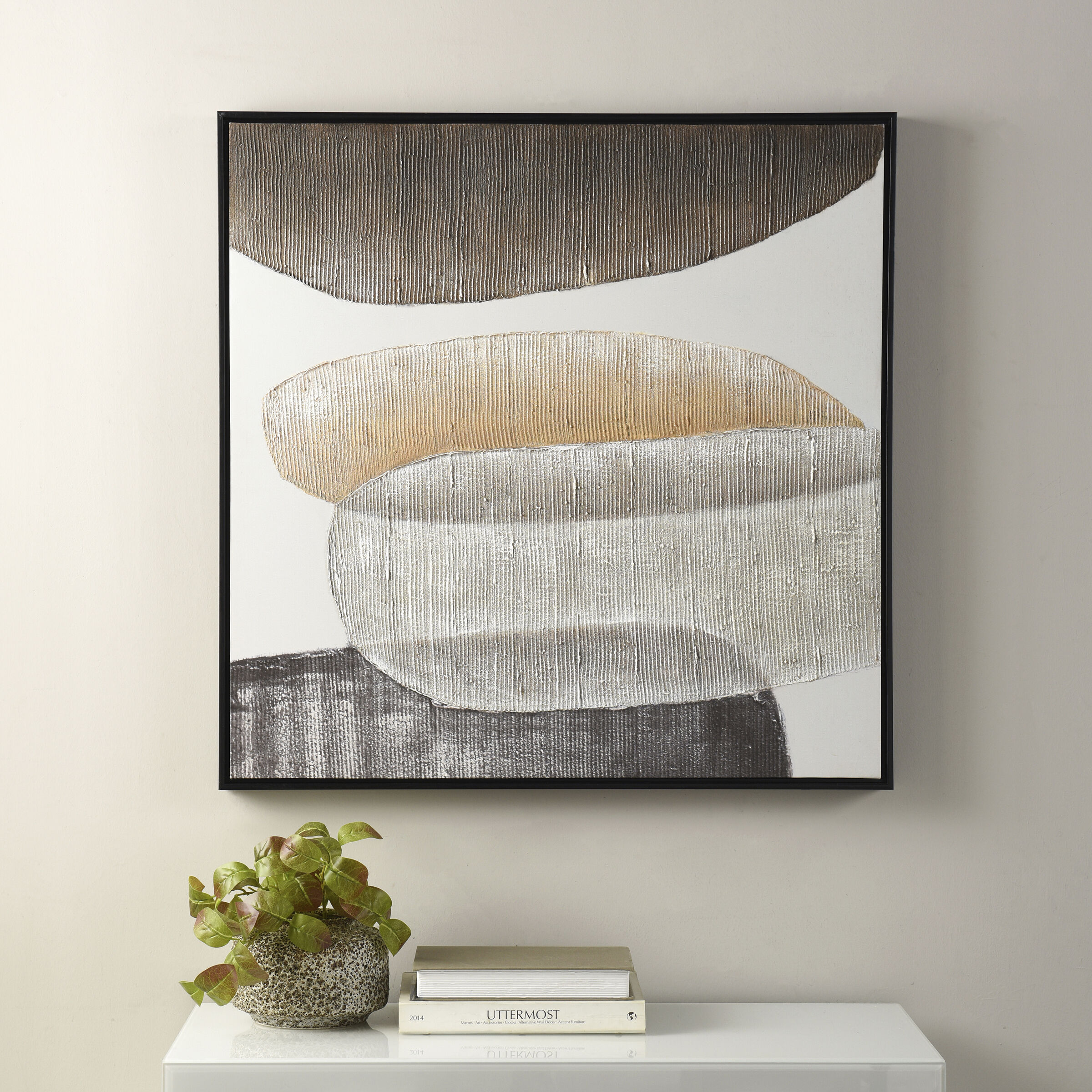 Lena Multi - Beige and Tan and Charcoal and Black Wall Art