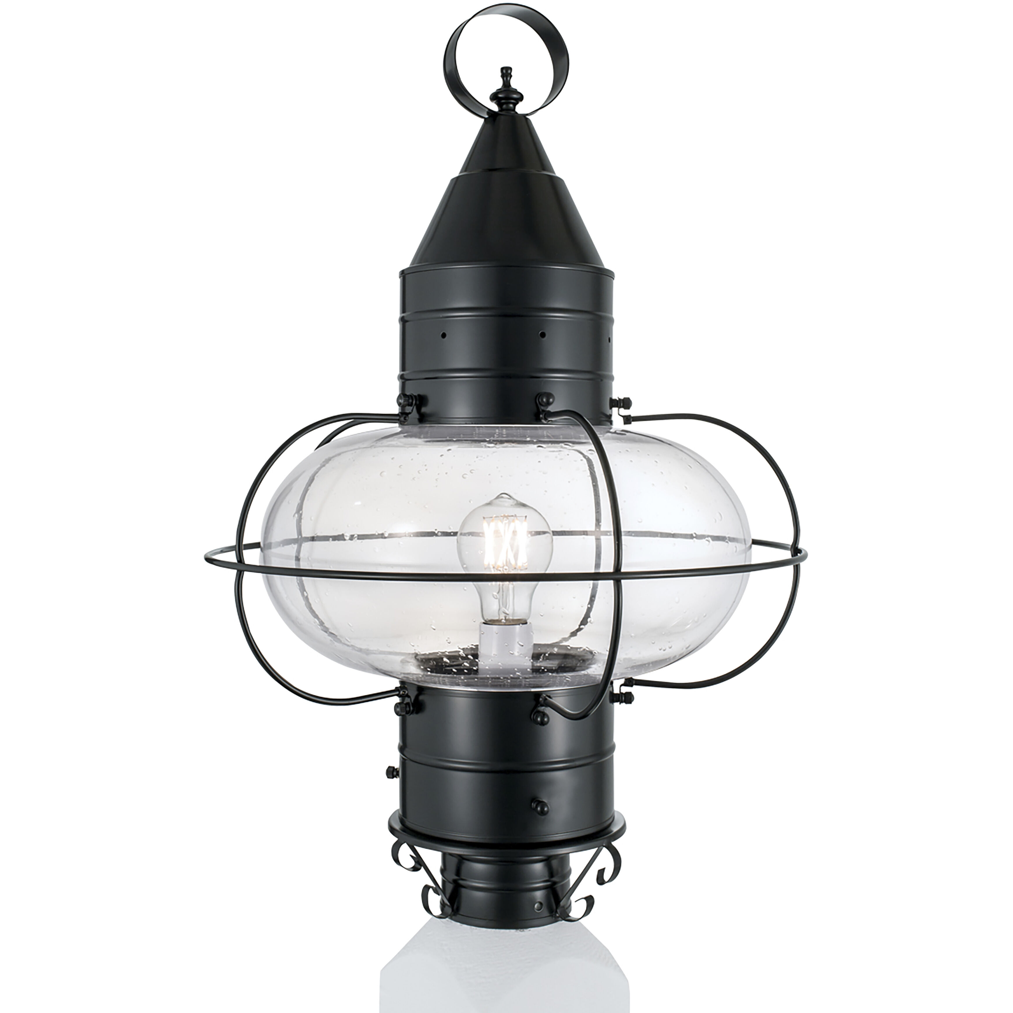 Classic Onion 1 Light 22.5 inch Black Outdoor Post Light