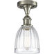 Edison Brookfield 1 Light 5.75 inch Brushed Satin Nickel Semi-Flush Mount Ceiling Light