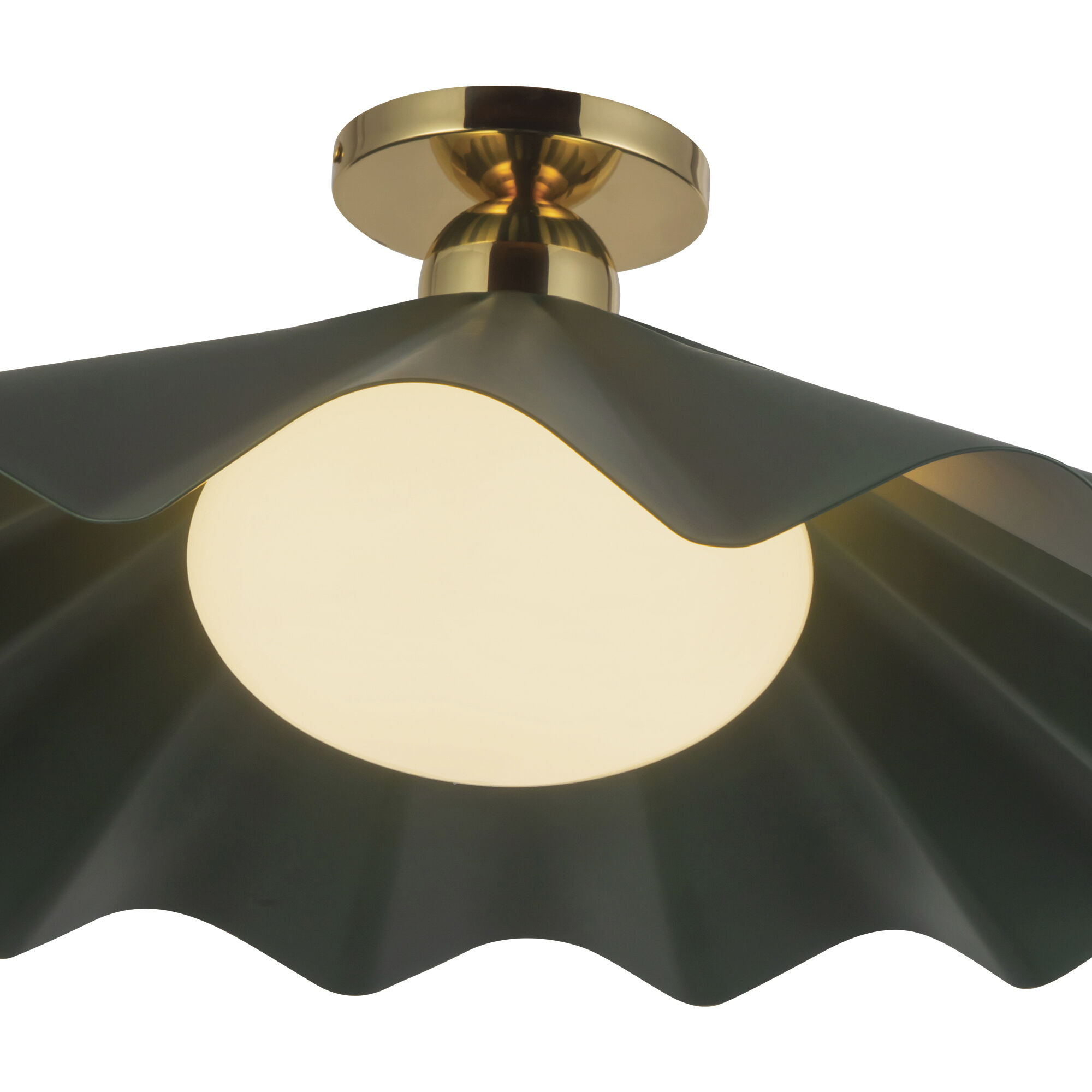 Furrow 1 Light 25 inch Pine Green Semi-Flush Mount Ceiling Light