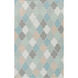 Nia 96 X 60 inch Pale Blue, Sage, Light Gray, Teal, Cream, Beige Rug