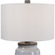 Dimitri 28 inch 150 watt Light Blue Crackle Glaze and Aged Charcoal Table Lamp Portable Light