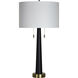 Dane 35 inch 100.00 watt Matte Black and Antique Brass Table Lamp Portable Light