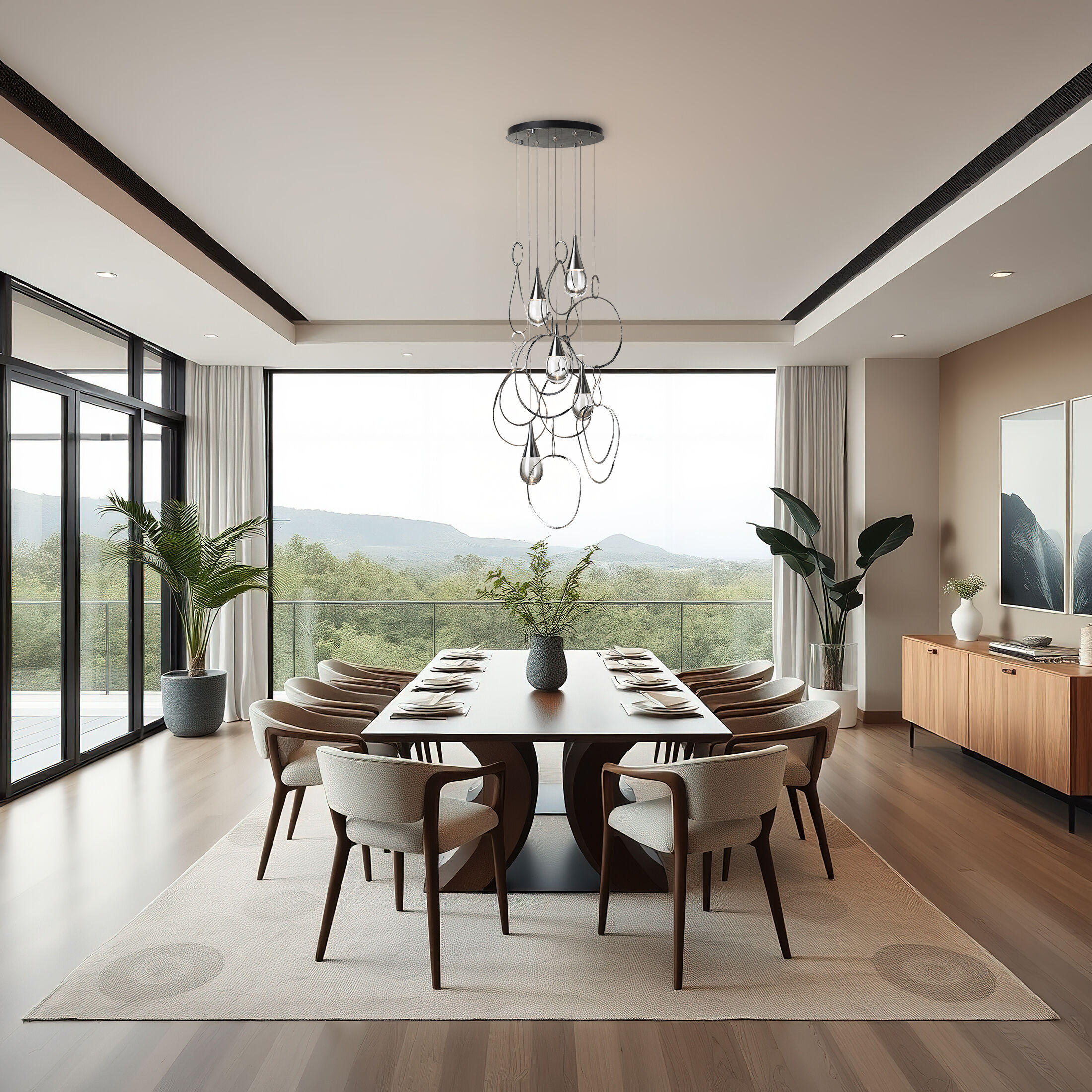 Lyric 5 Light 30.5 inch Ink Multi-Light Pendant Ceiling Light