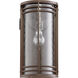 Larson 1 Light 15 inch Oiled Bronze Outdoor Wall Lantern in Clear Hammered Glass, Clear Hammered Glass