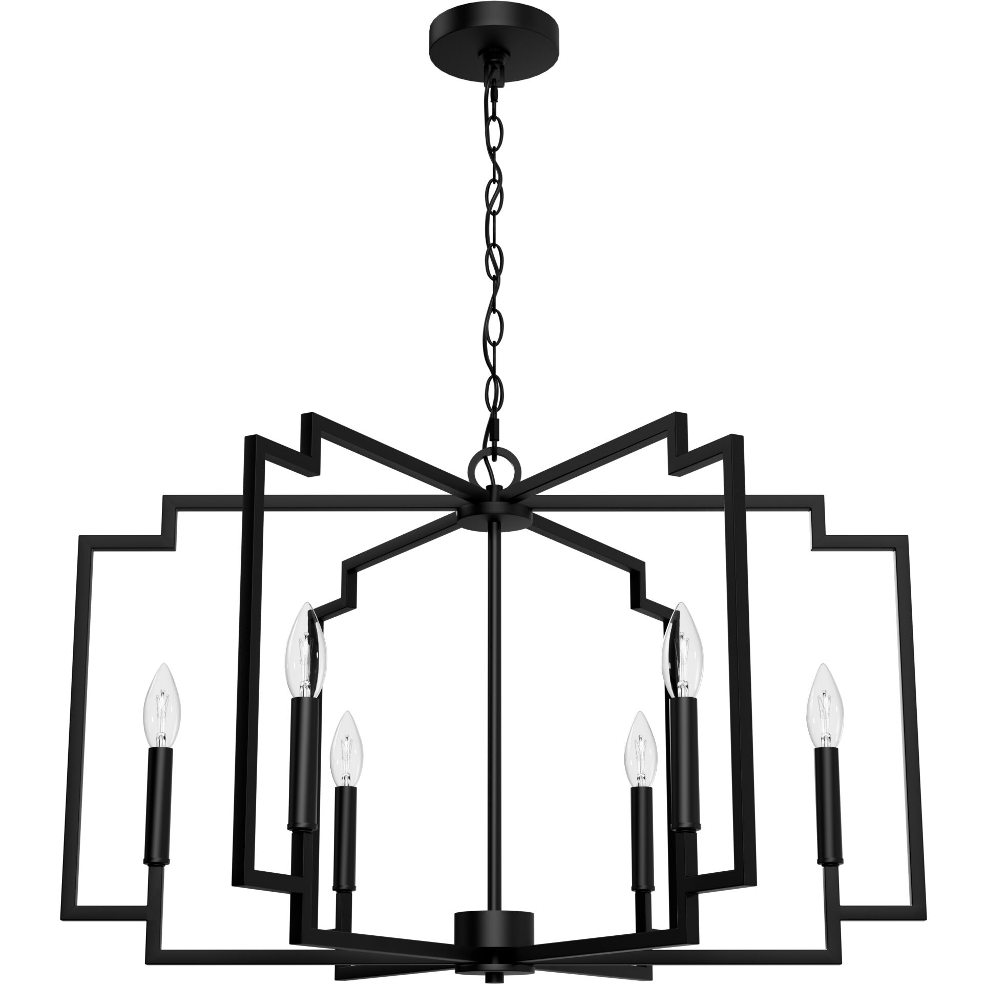 Zoanne 6 Light 30 inch Matte Black Chandelier Ceiling Light