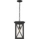 Brookside 1 Light 9.5 inch Black Outdoor Chain Mount Ceiling Fixture