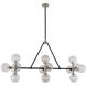 Cameo 14 Light 60 inch Matte Black Finish With Nickel Accents Island Light Ceiling Light