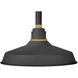 Foundry Classic Outdoor Barn Light in Textured Black, Gooseneck