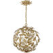 Marselle 4 Light 16.5 inch Antique Gold Mini Chandelier Ceiling Light