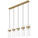 Fontaine Linear Chandelier Ceiling Light in Rubbed Brass