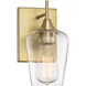 Octave 1 Light 5 inch Warm Brass Wall Sconce Wall Light, Essentials