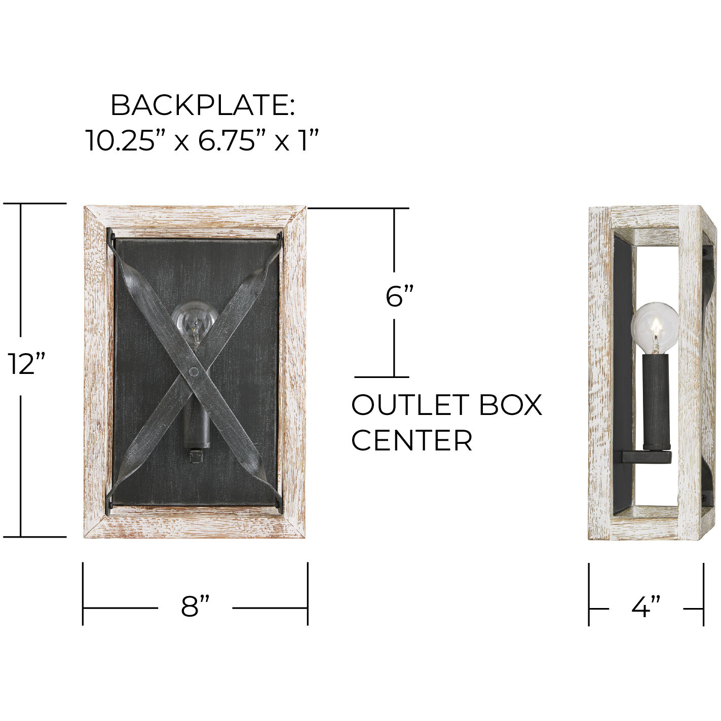 Remi 1 Light 8 inch Brushed White Wash and Nordic Iron ADA Sconce Wall Light