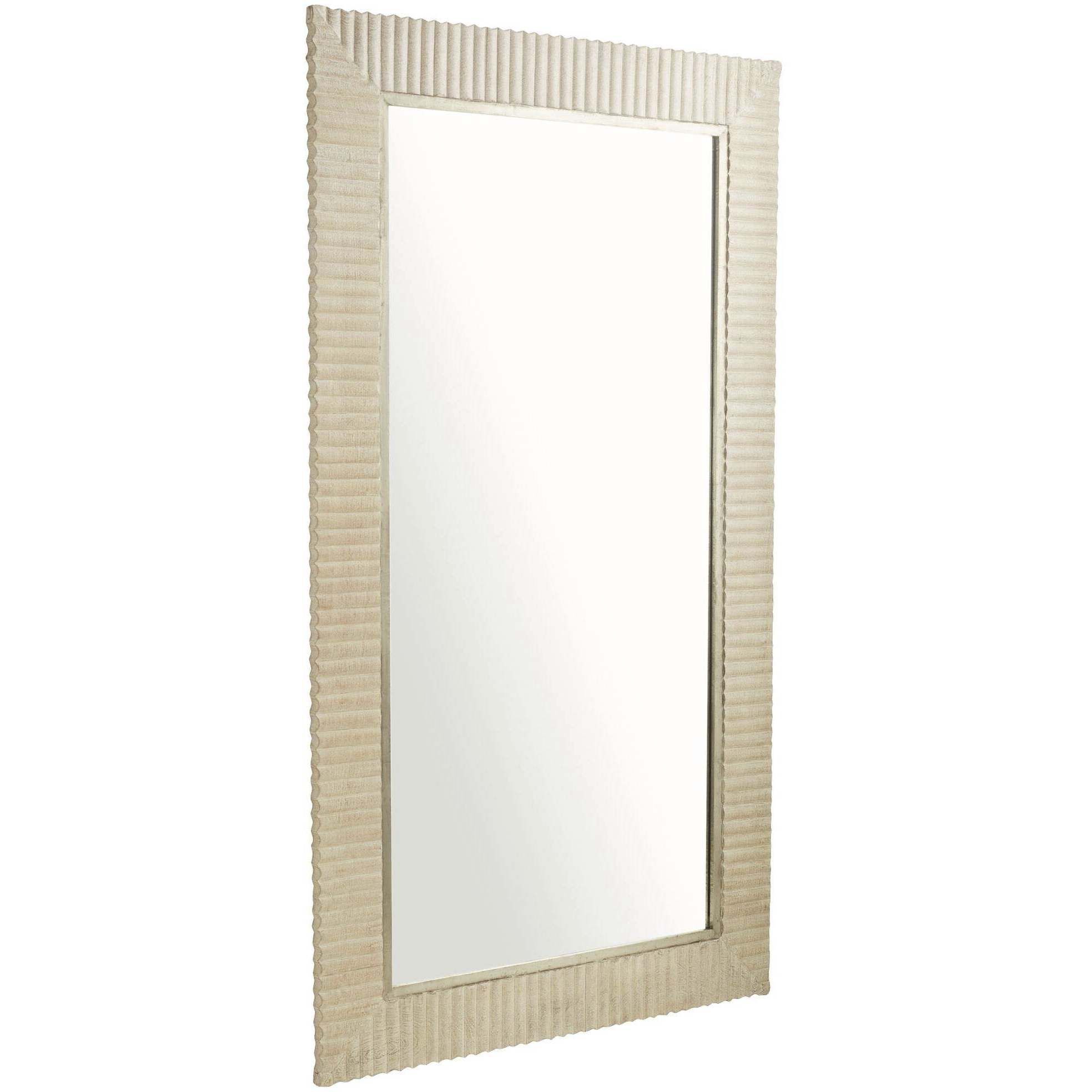 Estriada 84 X 48 inch Cerused White Mirror