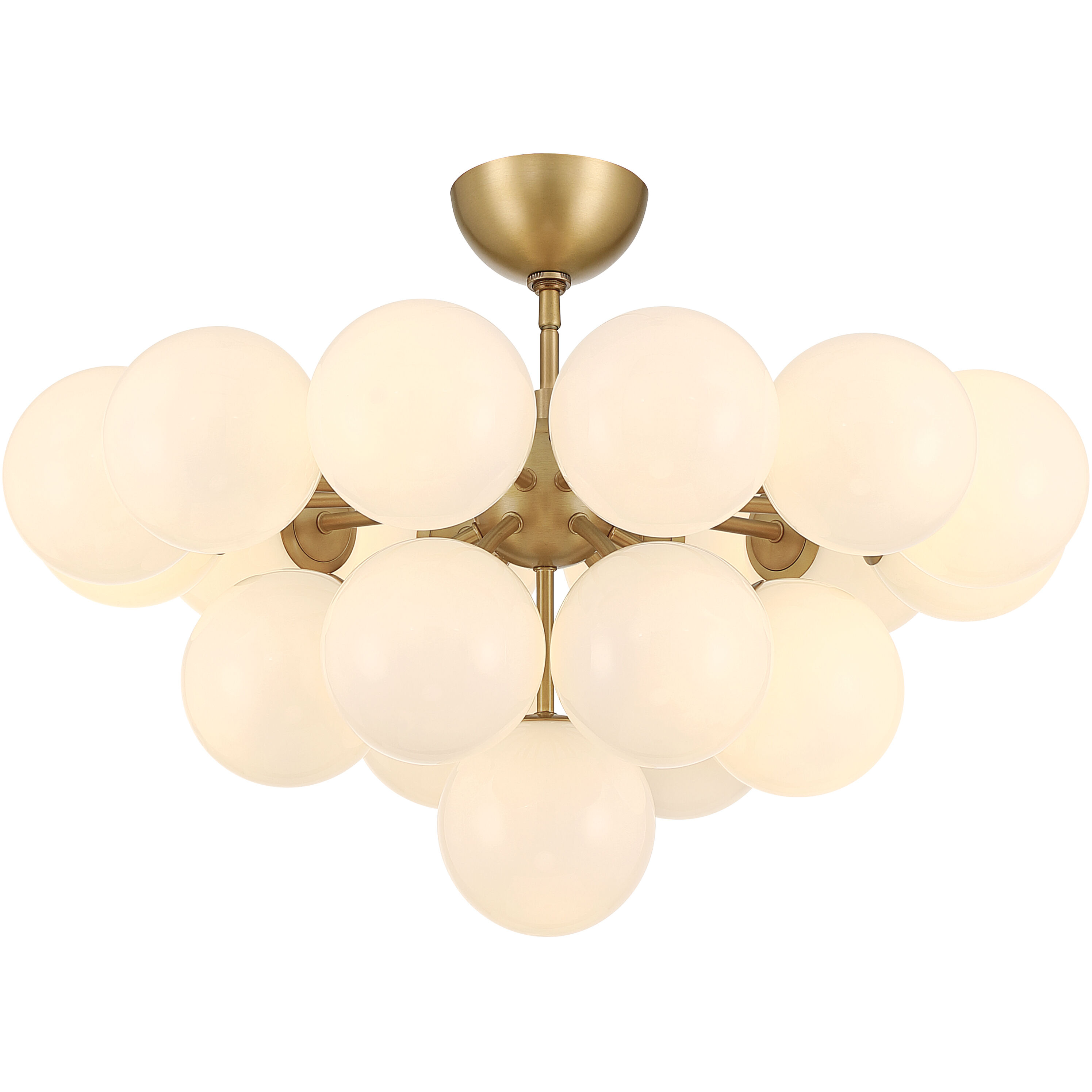Lunara 19 Light 28 inch Legacy Brass Convertible Chandelier/Semi-Flush Mount Ceiling Light