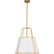 Trapezoid 1 Light 18 inch Gold with White Pendant Ceiling Light 